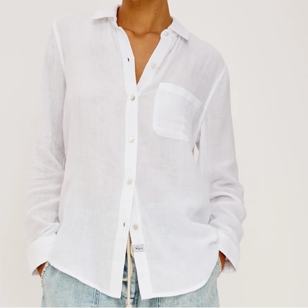 Rails Ellis shirt White Casual Button Down Shirt size XS